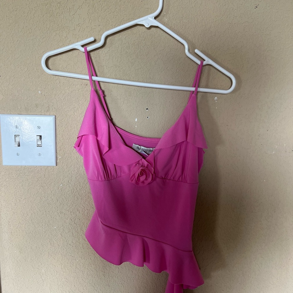 Pink Ruffled Flower Women's Top - Picture 2 of 5